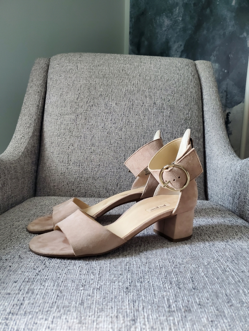 ✅ Paul Green Ankle Strap Sandal with Gold Hardware, Beige (5.5 UK, 8.0 US)